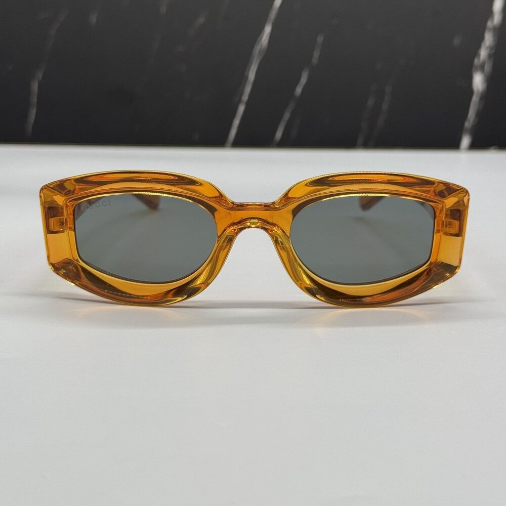 NEW GUCCI SUNGLASSES GG1719S 005 ORANGE GRAY EYEWEAR